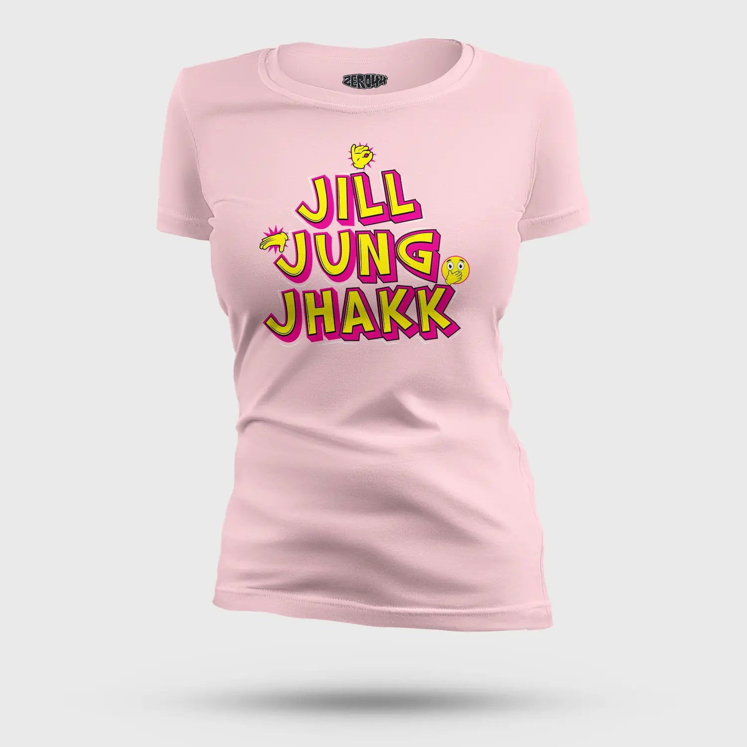Jill Jung Jhakk Women's T-Shirt in Light Baby Pink Color