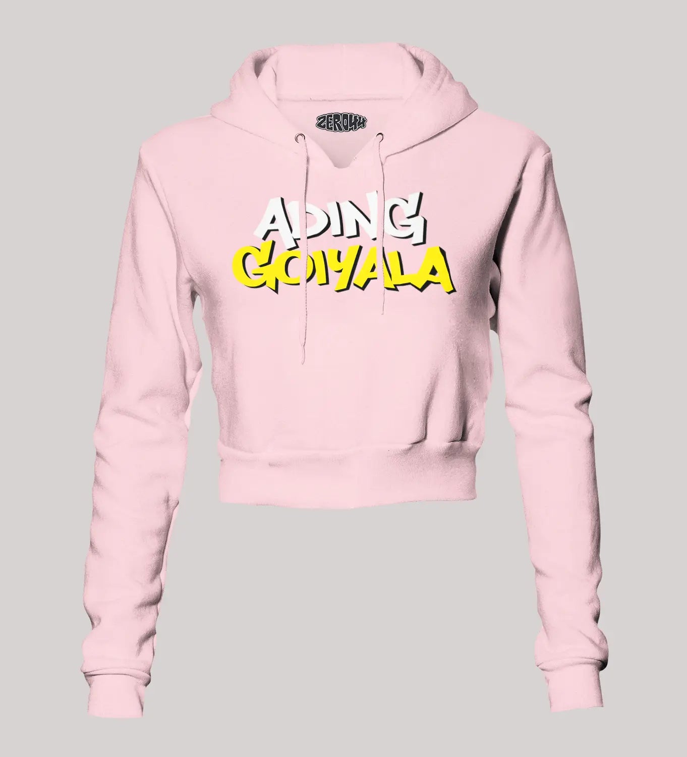 Ading Goiyala Women's Crop Hoodies in Light Baby Pink Color
