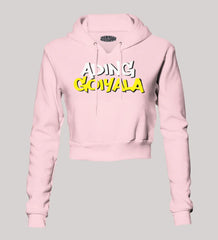 Ading Goiyala Women's Crop Hoodies in Light Baby Pink Color