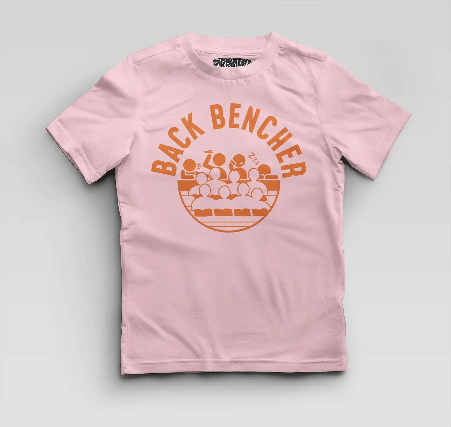 Back Bencher Boys Round Neck T-Shirt in Light Baby Pink Color