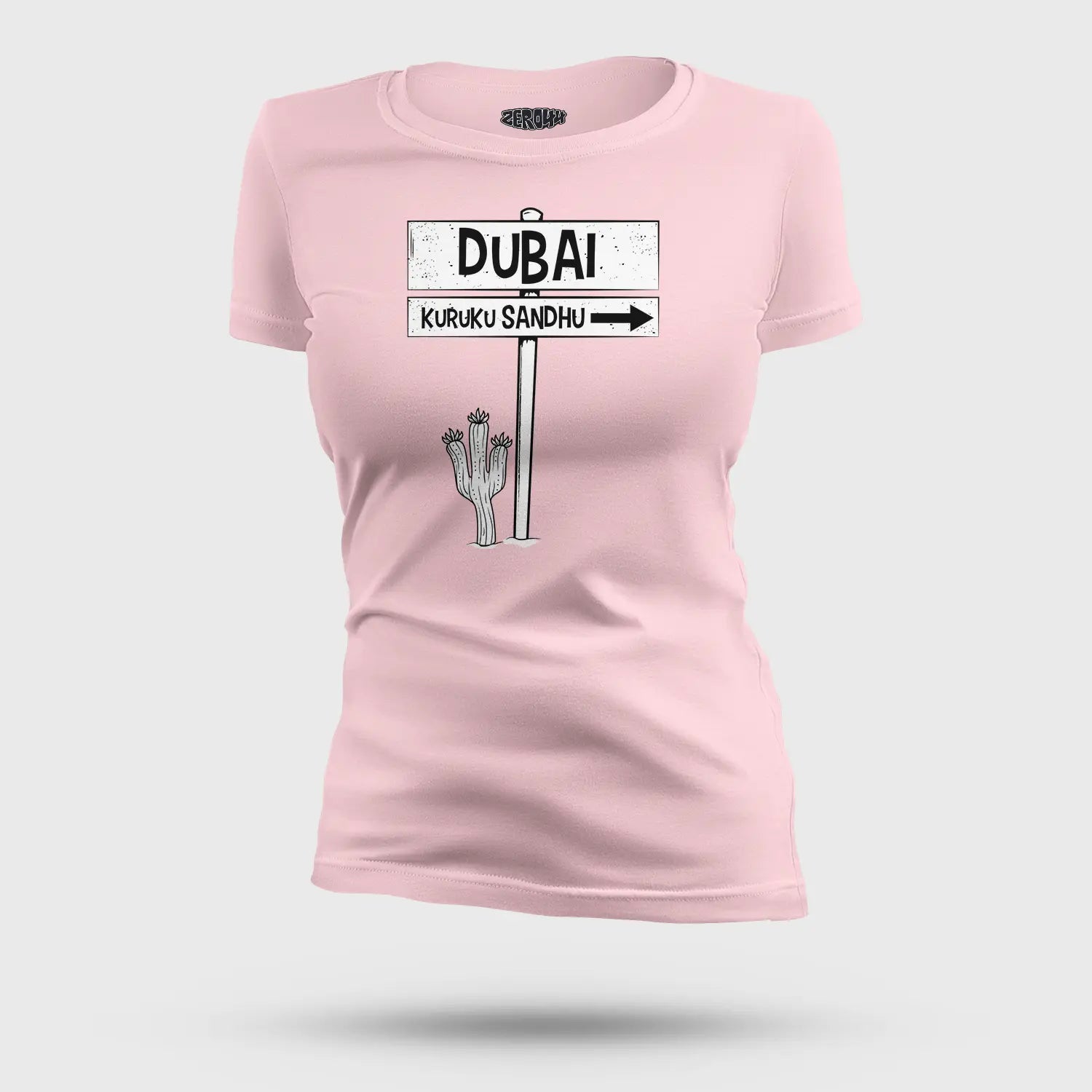 Dubai Kuruku Sandhu Women's T-Shirt in Light Baby Pink Color