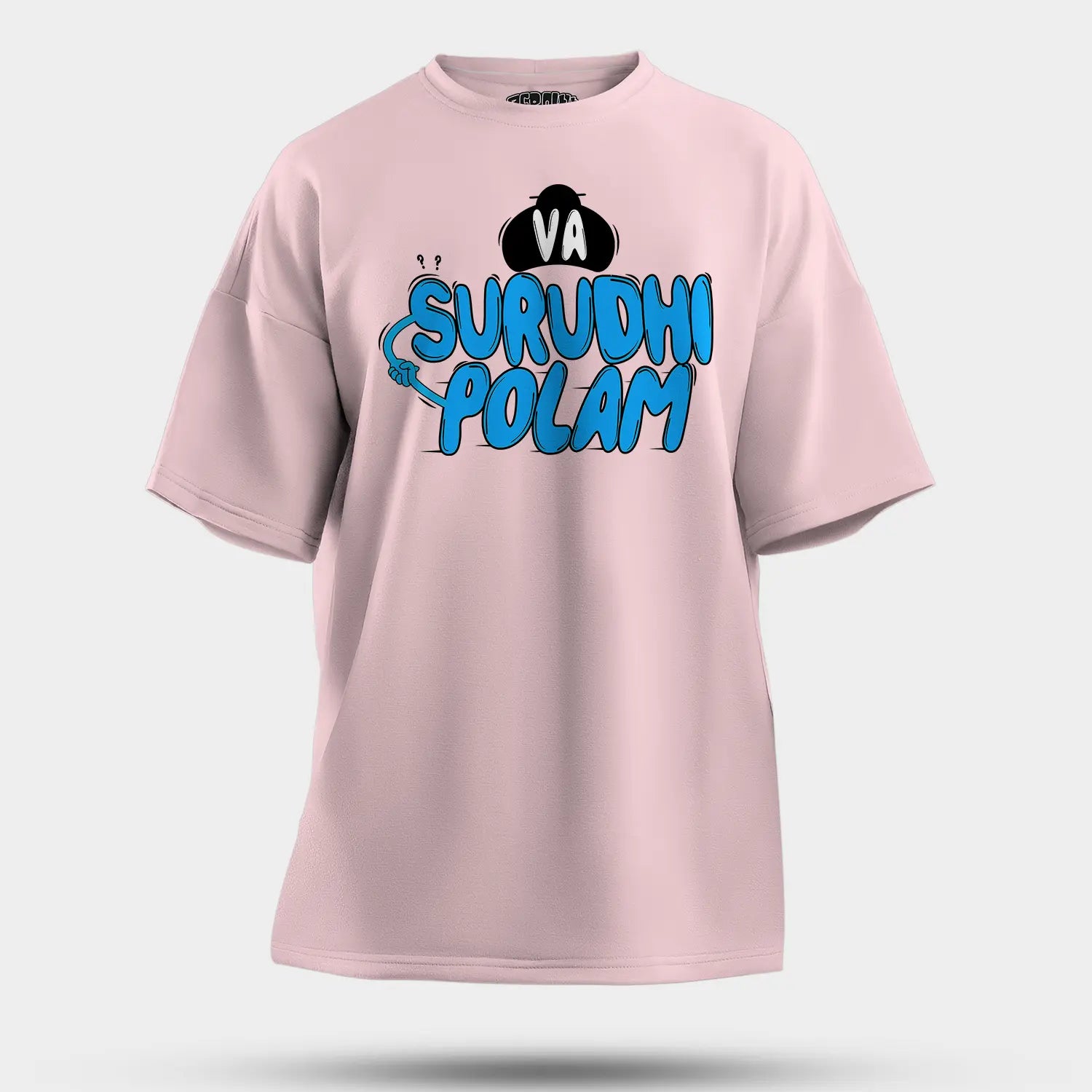 Va Surudhi Polam Men/Unisex Oversized T-Shirt in Light Baby Pink Color