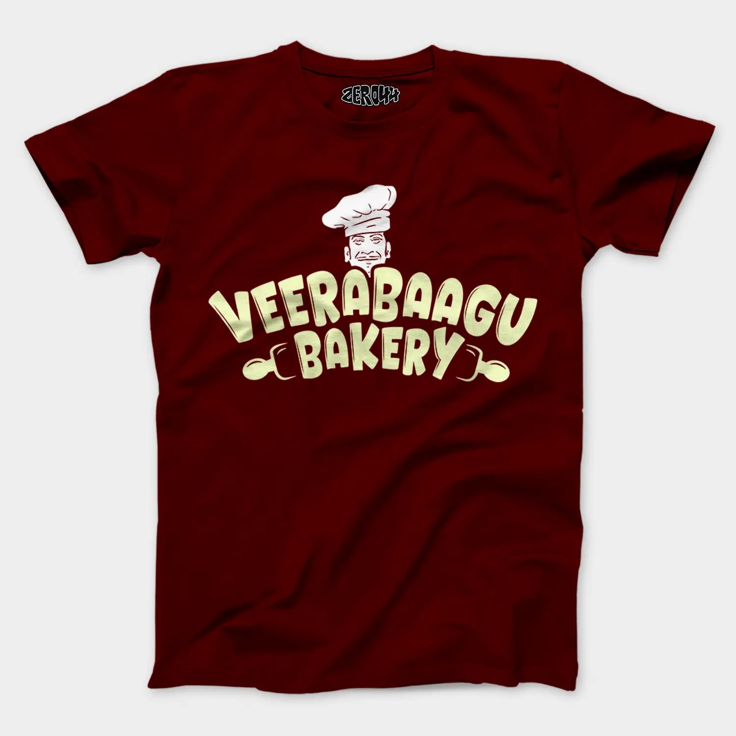 Veerabaagu Bakery Men/Unisex T-Shirt in Maroon Color