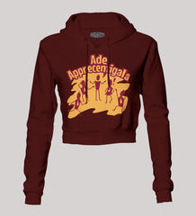 Ade Apprecentingala Women's Crop Hoodies in Maroon Color