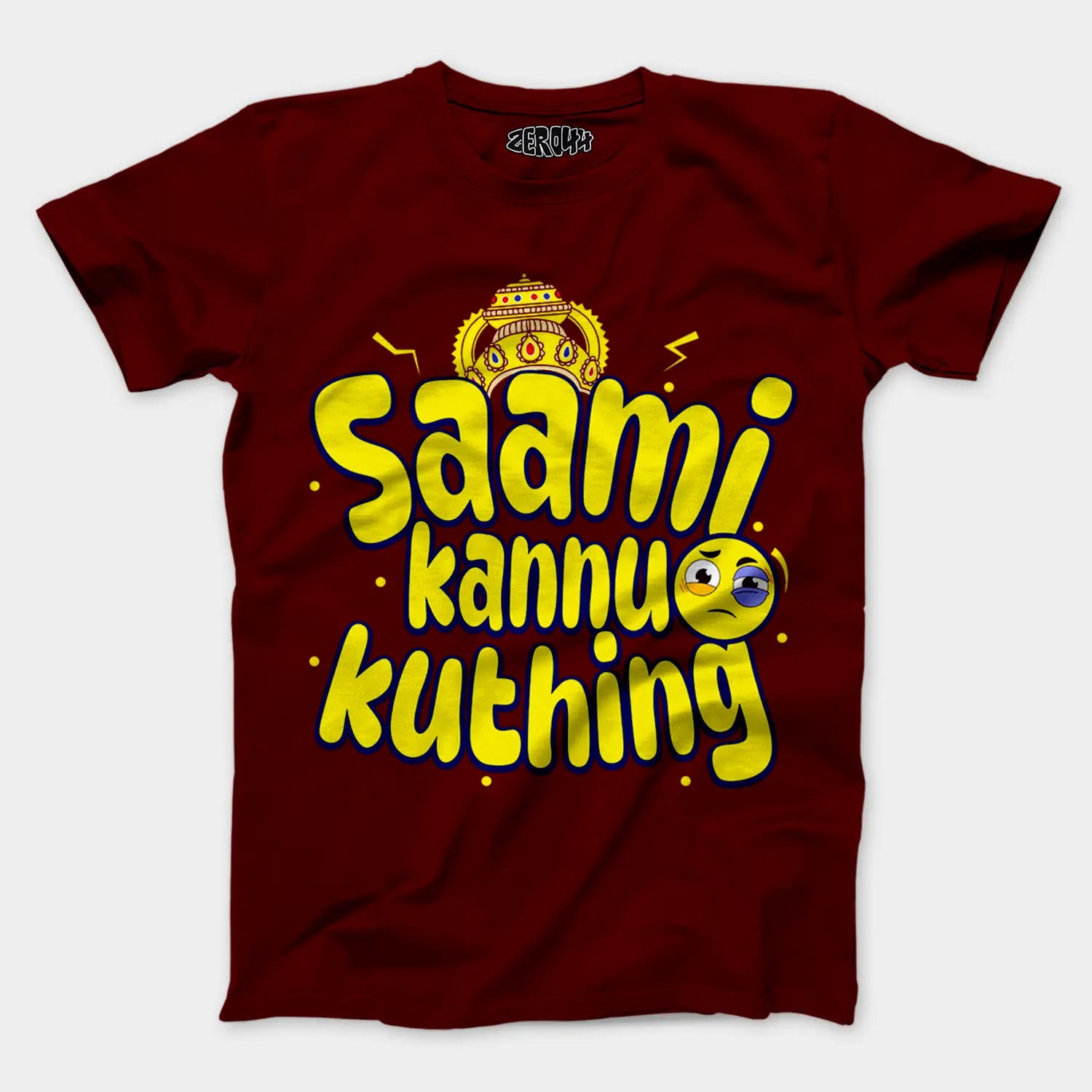 Saami Kannu Kuthing Men/Unisex T-Shirt in Maroon Color