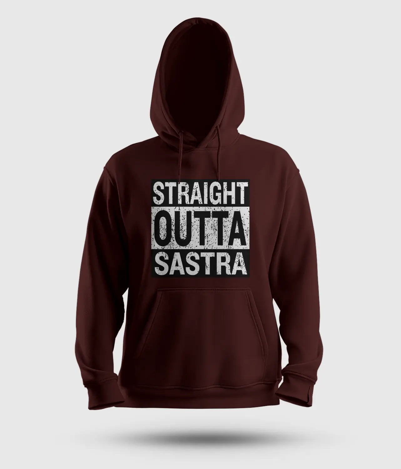 Straight Outta Sastra Men/Unisex Hoodie in Maroon Color