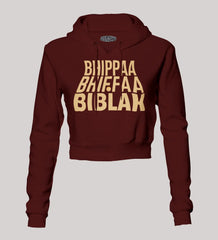 Bhippa Bhiffa Biblak Women's Crop Hoodies in Maroon Color