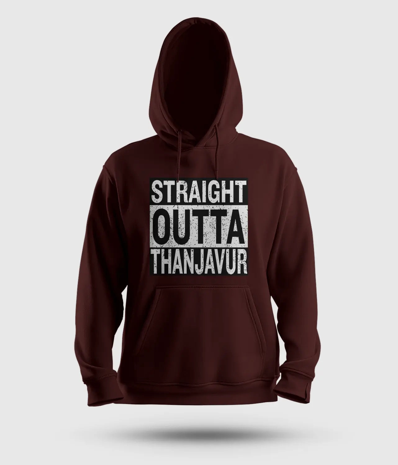 Straight Outta Thanjavur Men/Unisex Hoodie in Maroon Color