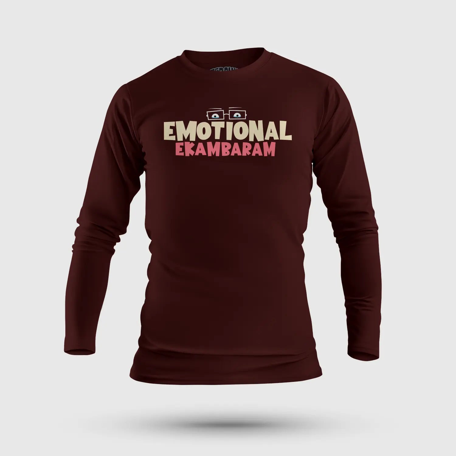 Emotional Ekambaram Men/Unisex Long Sleeve T-Shirt in Maroon Color