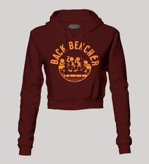 Back Bencher Women's Crop Hoodies in Maroon Color