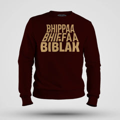 Bhippa Bhiffa Biblak Men/Unisex Sweatshirt in Maroon Color