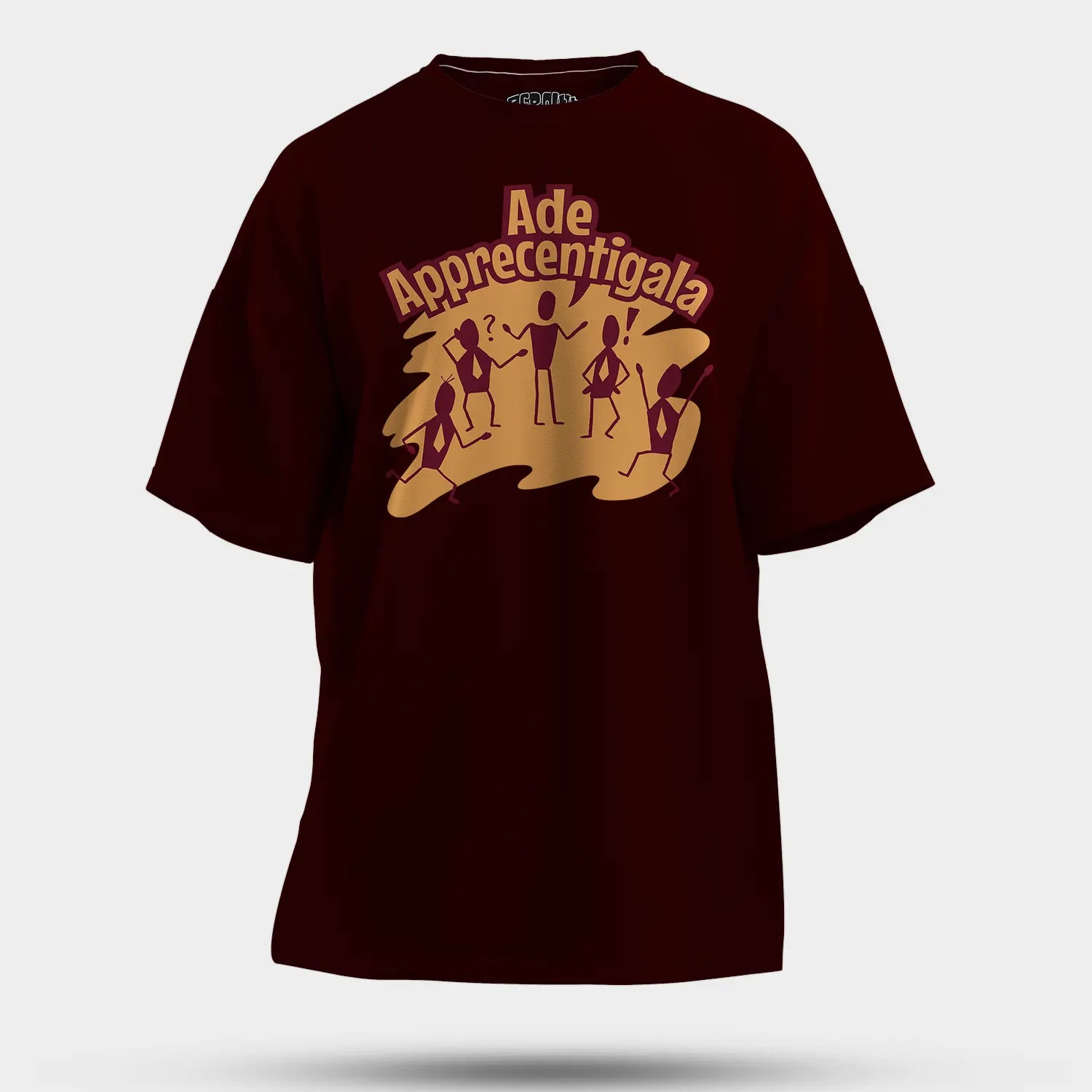 Ade Apprecentingala Men/Unisex Oversized T-Shirt in Maroon Color