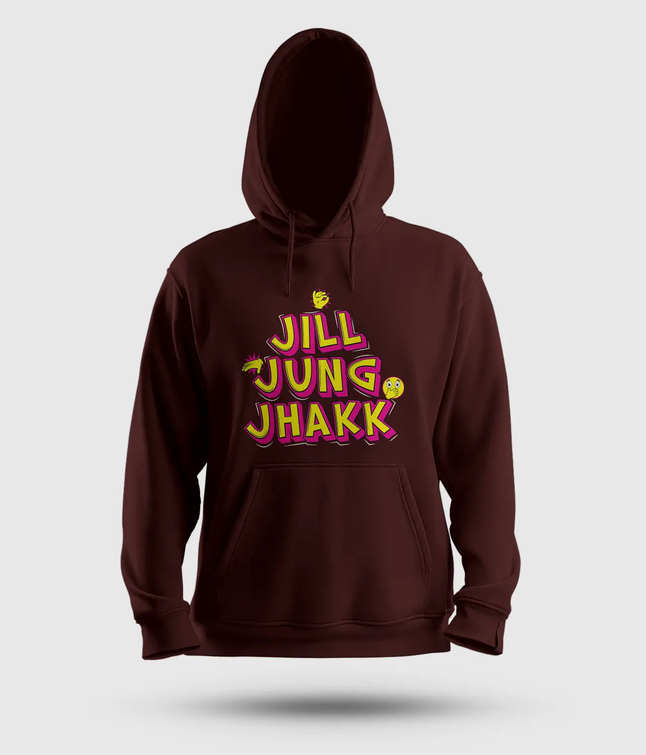 Jill Jung Jhakk Men/Unisex Hoodie in Maroon Color