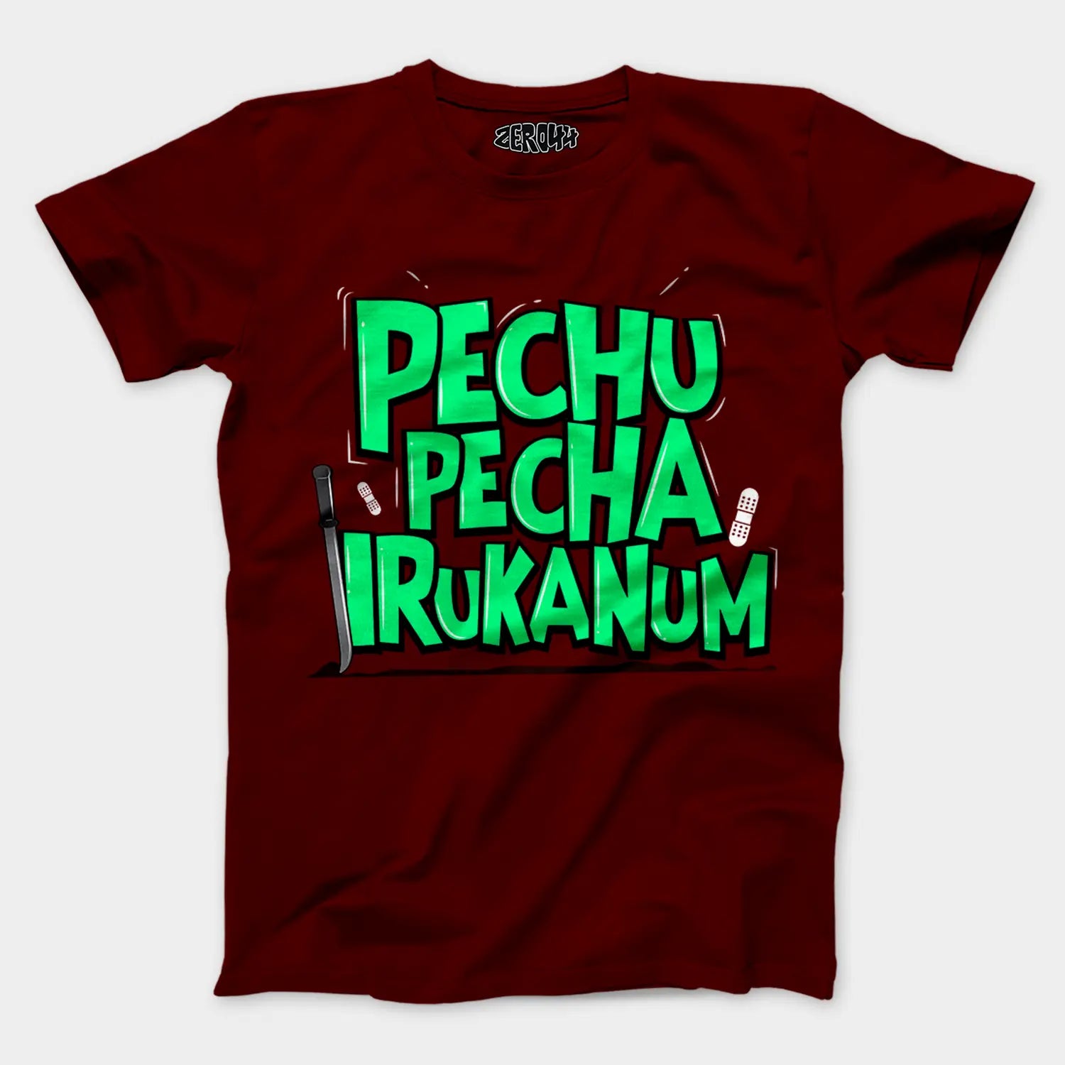Pechu Pecha Irrukanum Men/Unisex T-Shirt in Maroon Color