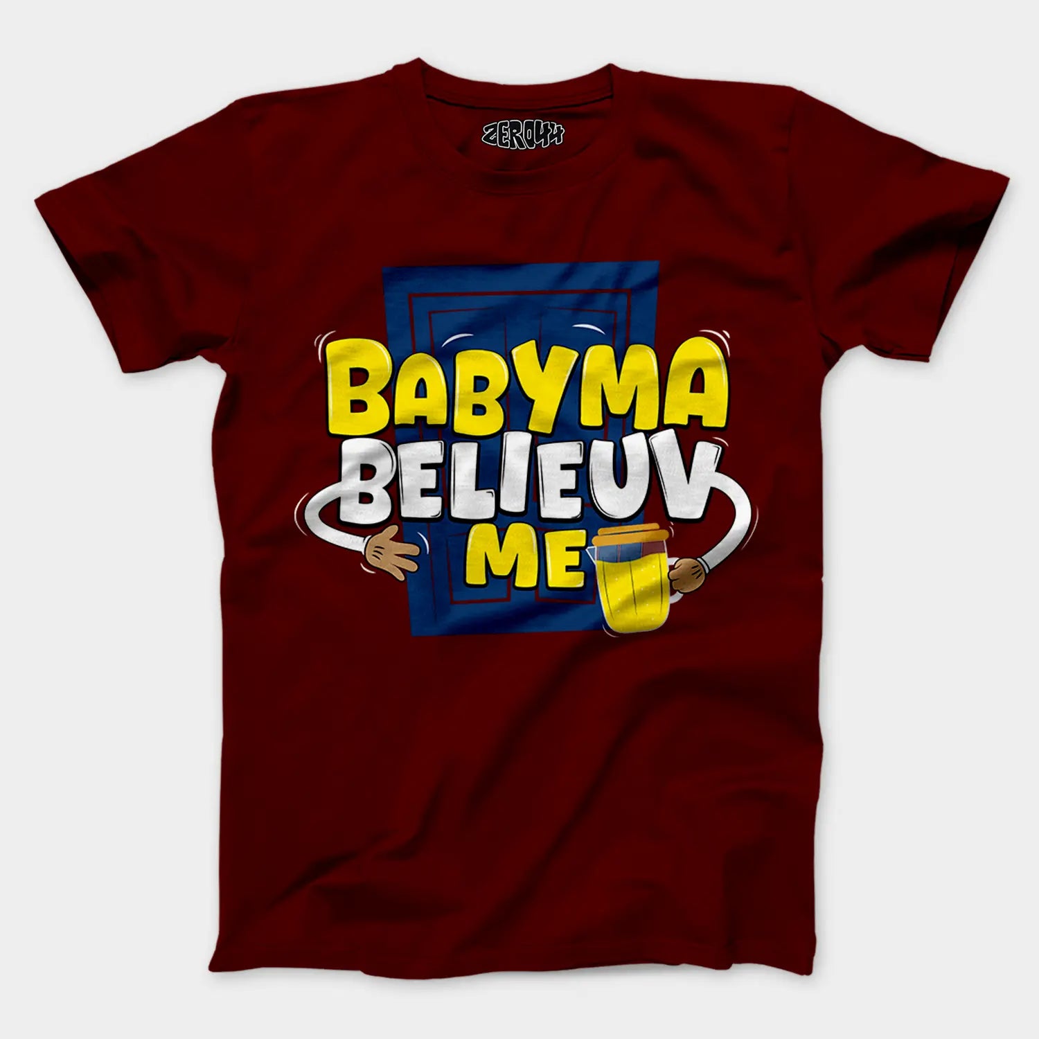 Babyma Belieuv Me Men/Unisex T-Shirt in Maroon Color