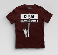 Dubai Kuruku Sandhu Boys Round Neck T-Shirt in Maroon Color