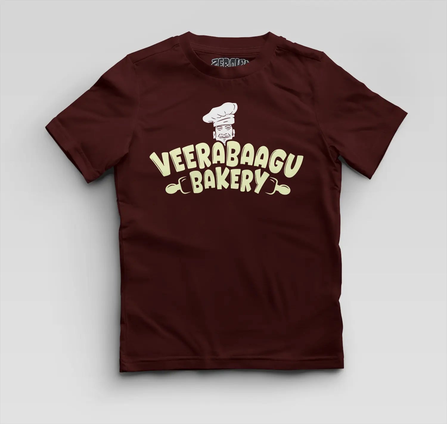 Veerabaagu Bakery Boys Round Neck T-Shirt in Maroon Color