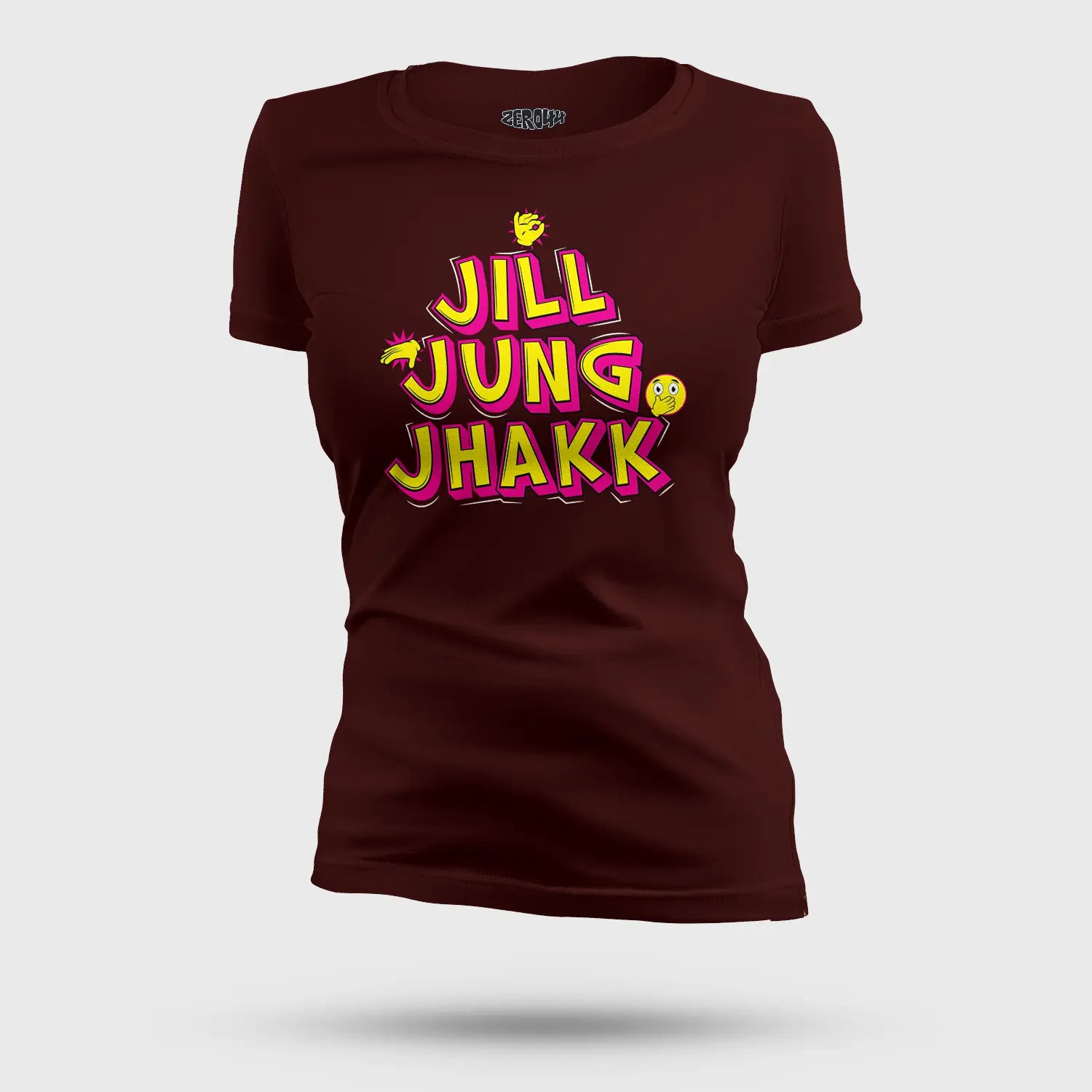 Jill Jung Jhakk Women's T-Shirt in Maroon Color