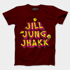 Jill Jung Jhakk Men/Unisex T-Shirt in Maroon Color