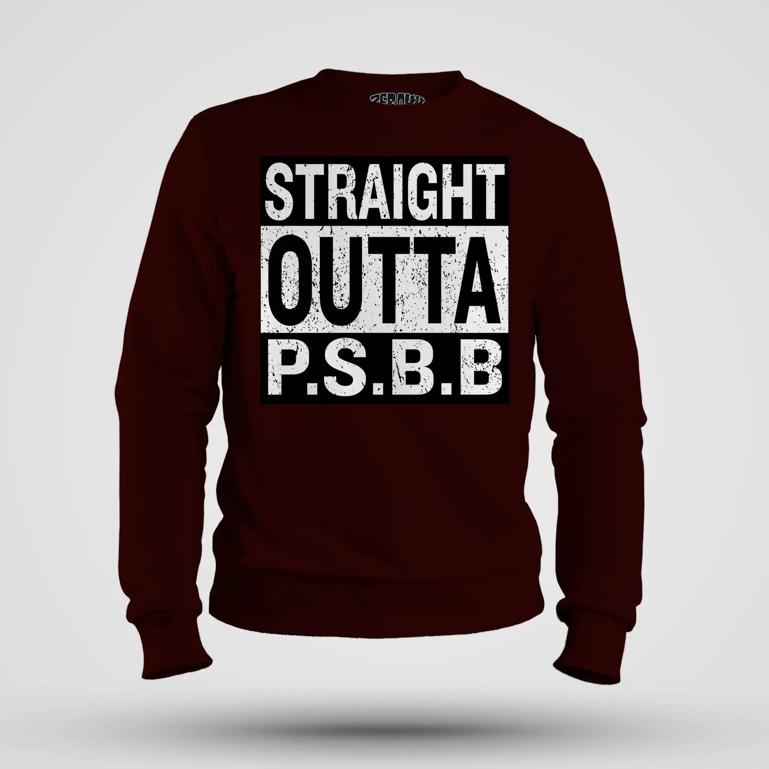 Straight Outta Psbb Men/Unisex Sweatshirt in Maroon Color