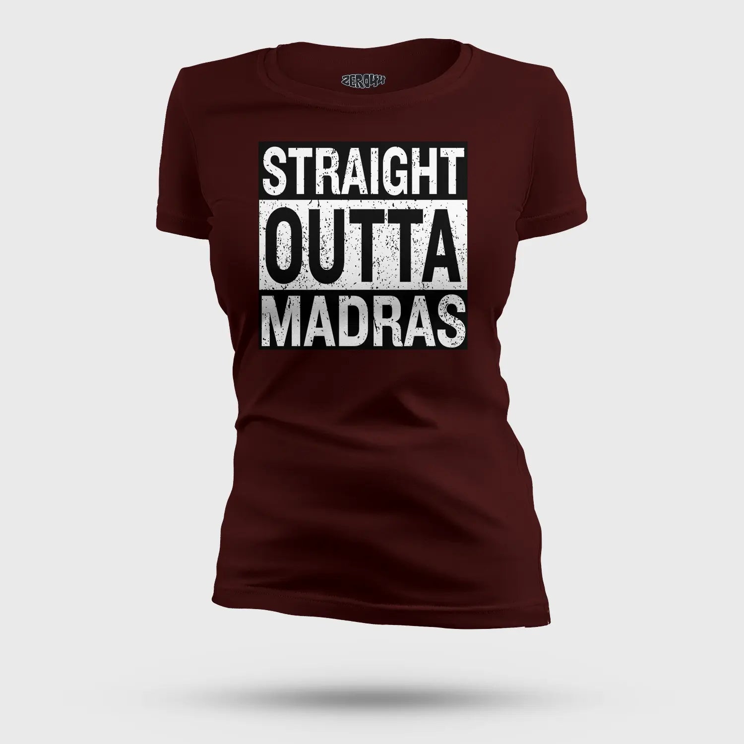 Straight Outta Madras Women's T-Shirt in Maroon Color