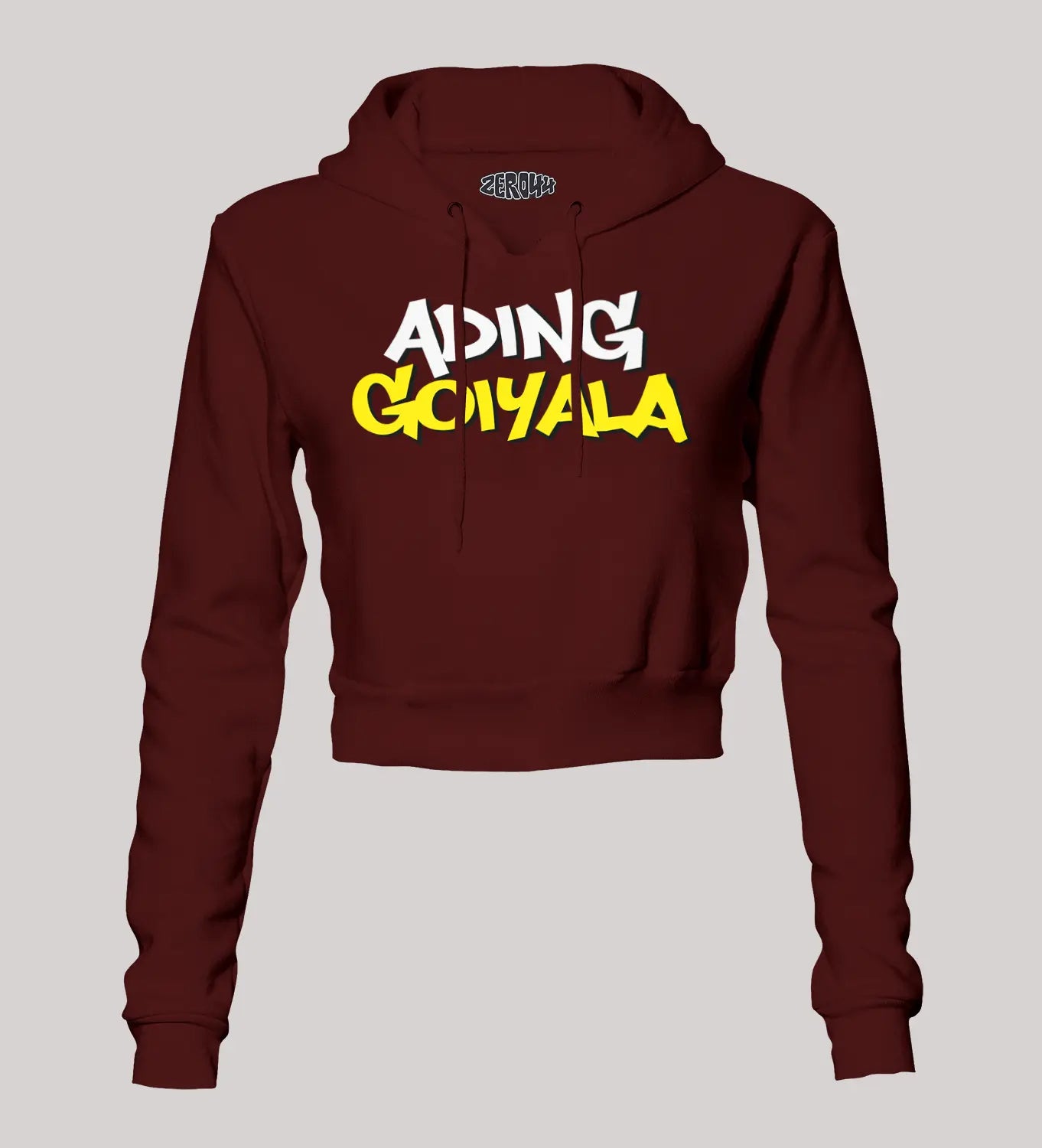 Ading Goiyala Women's Crop Hoodies in Maroon Color