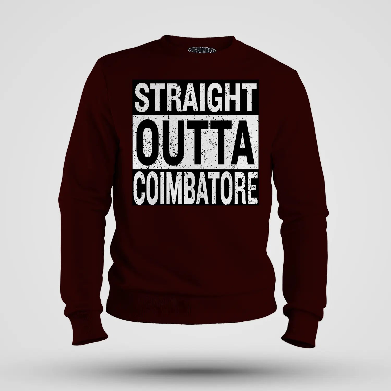 Straight Outta Coimbatore Men/Unisex Sweatshirt in Maroon Color