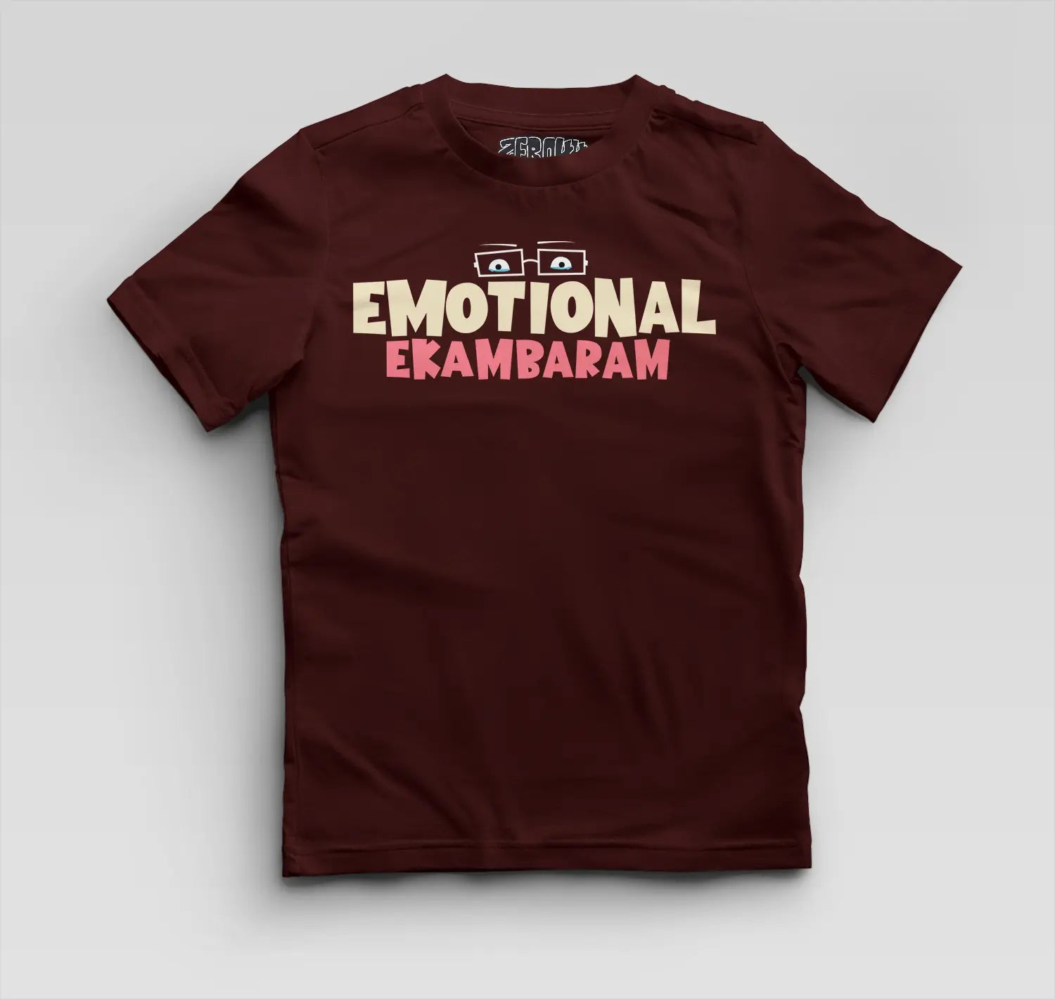 Emotional Ekambaram Boys Round Neck T-Shirt in Maroon Color