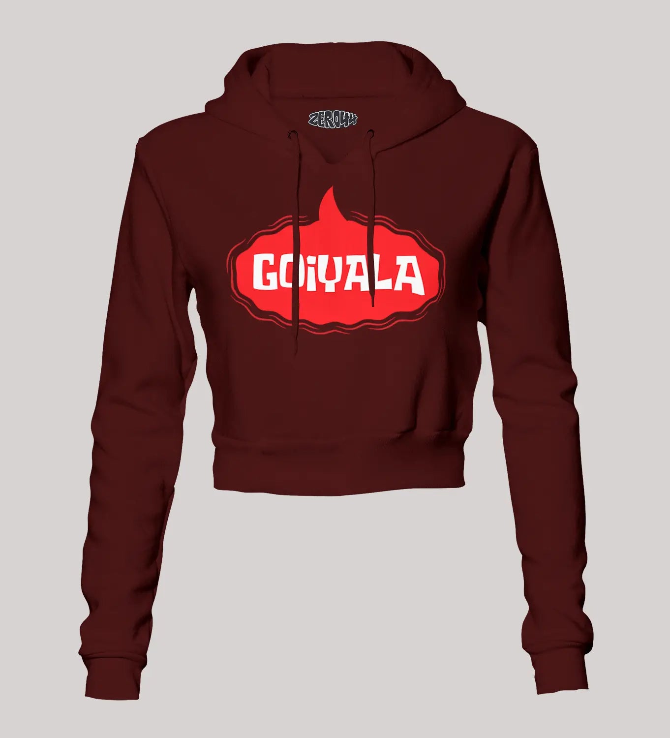 Goiyala Women's Crop Hoodies in Maroon Color