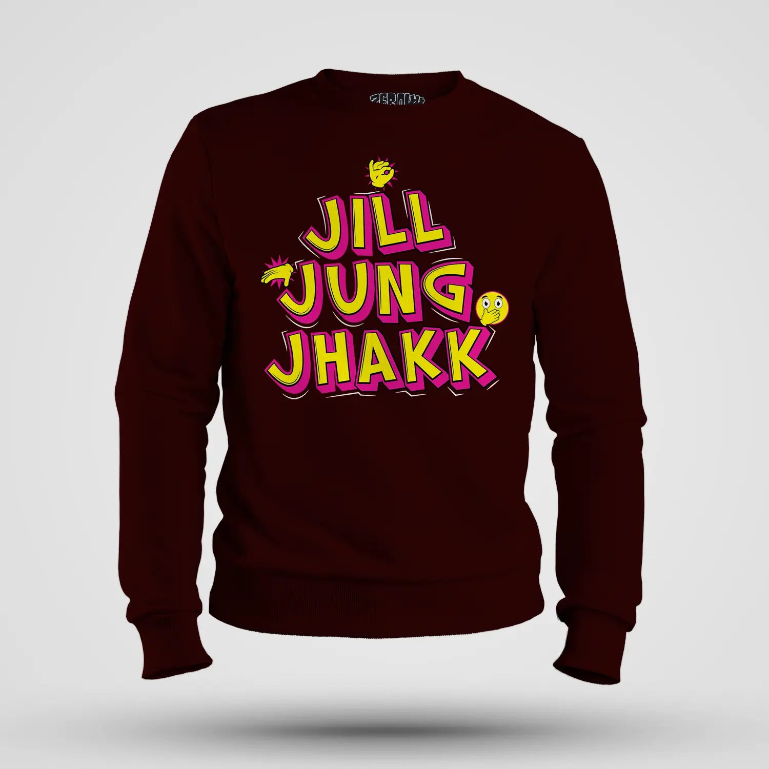 Jill Jung Jhakk Men/Unisex Sweatshirt in Maroon Color
