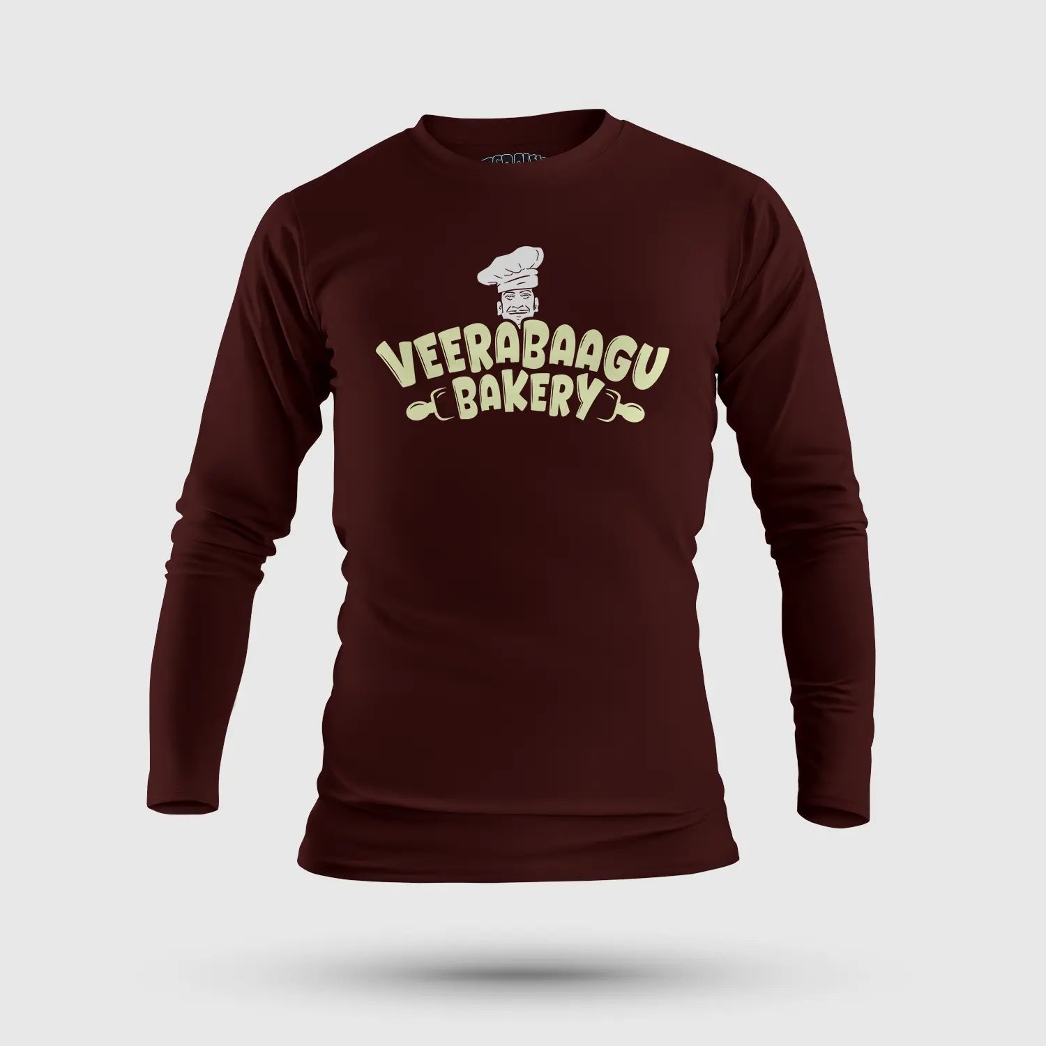 Veerabaagu Bakery Men/Unisex Long Sleeve T-Shirt in Maroon Color