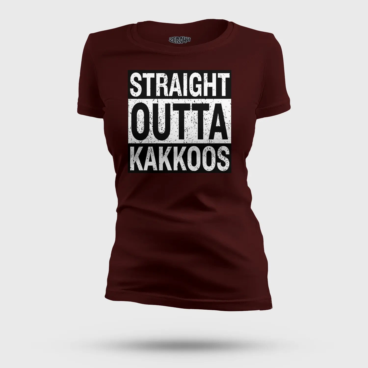 Straight Outta Kakkoos Women's T-Shirt in Maroon Color