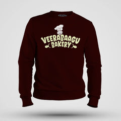Veerabaagu Bakery Men/Unisex Sweatshirt in Maroon Color