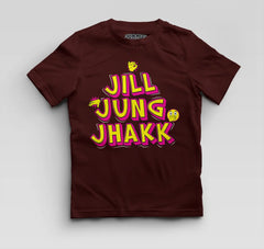 Jill Jung Jhakk Boys Round Neck T-Shirt in Maroon Color