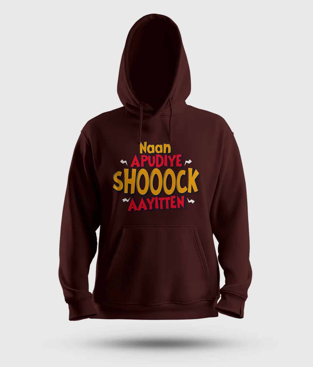 Naan Apudiye Shoooock Aayitten Men/Unisex Hoodie in Maroon Color