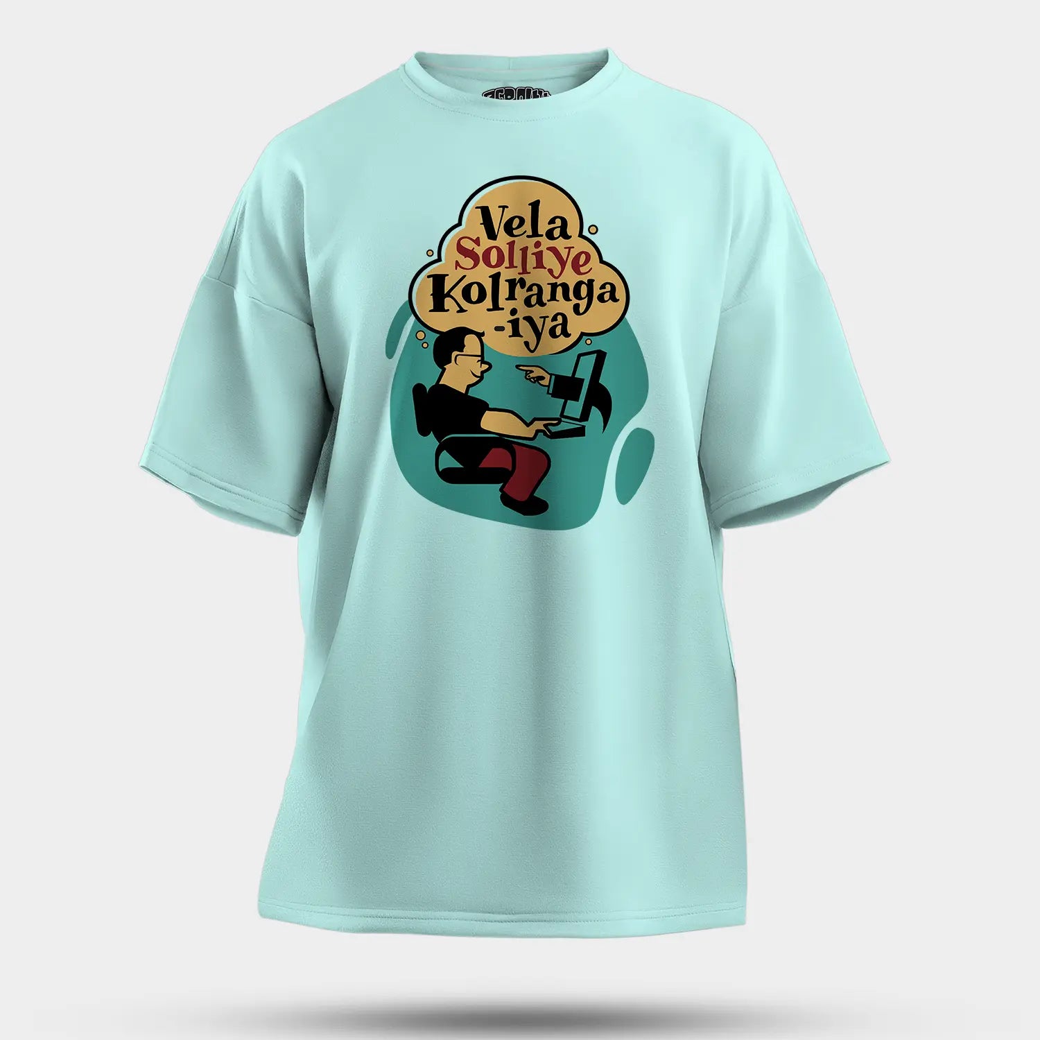 Vela Soliye Kolrangaiya Men/Unisex Oversized T-Shirt in Mint Color