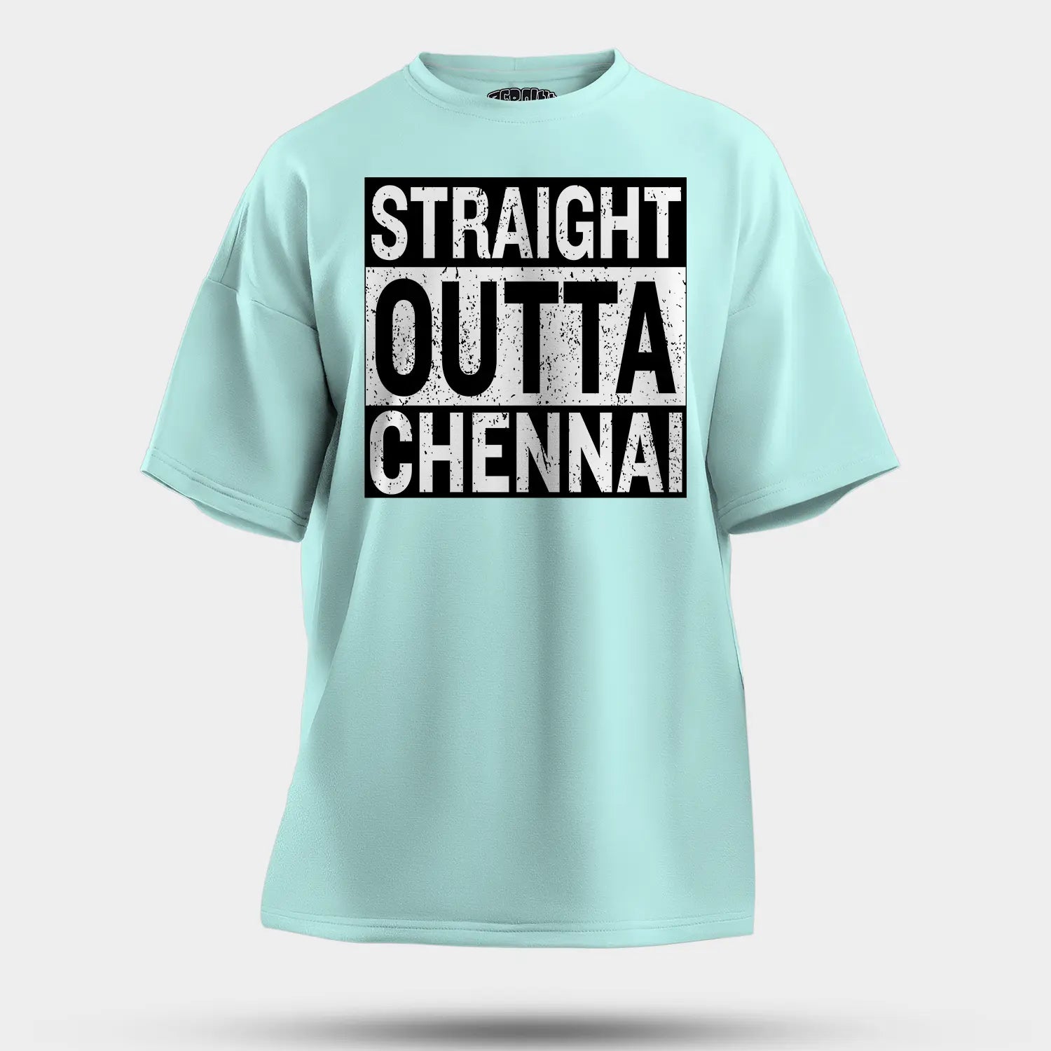 Straight Outta Chennai Men/Unisex Oversized T-Shirt in Mint Color