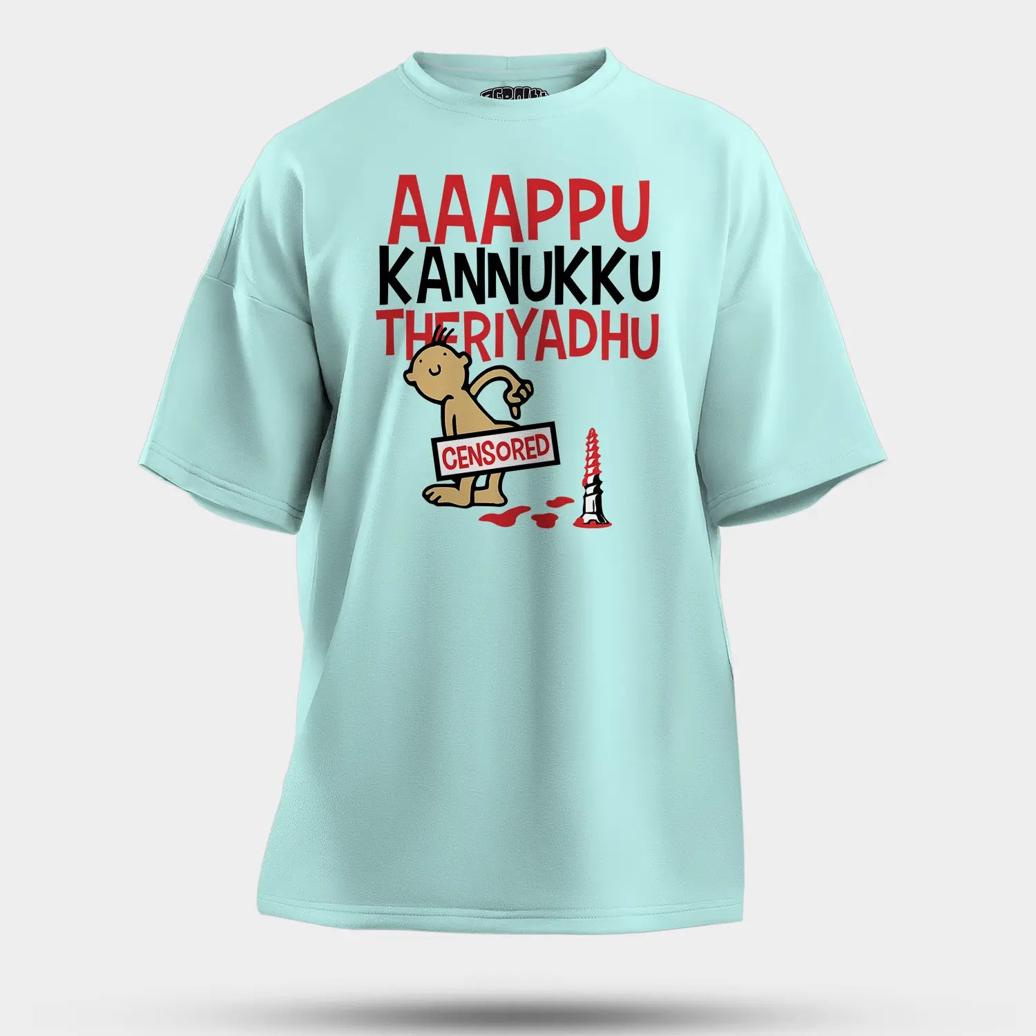 Aaappu Kannukku Theriyadhu Men/Unisex Oversized T-Shirt in Mint Color