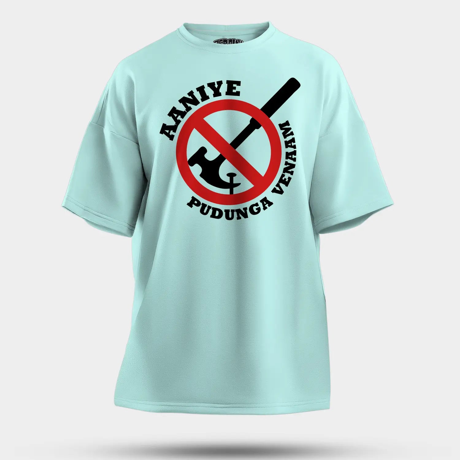 Aaniye Pudunga Venaam Men/Unisex Oversized T-Shirt in Mint Color