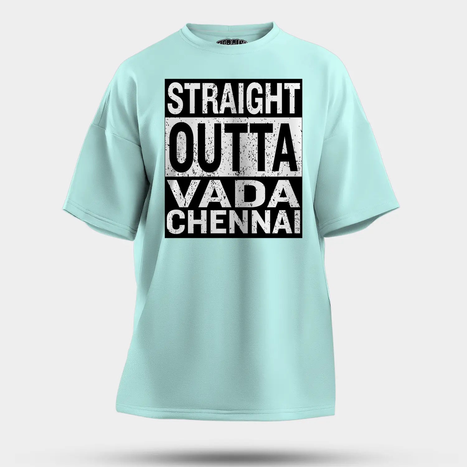 Straight Outta Vada Chennai Men/Unisex Oversized T-Shirt in Mint Color
