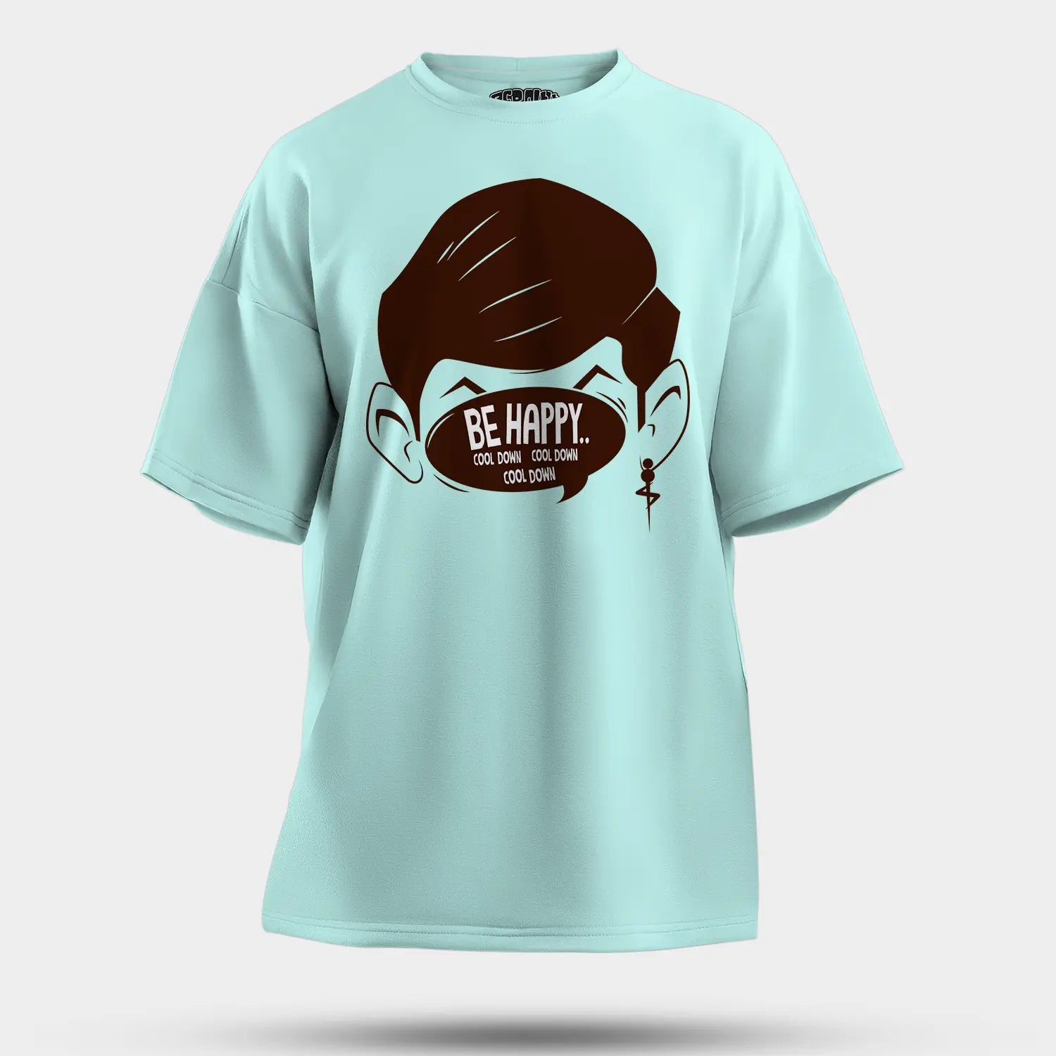 Be Happy Cool Down Cool Down Cool Down Men/Unisex Oversized T-Shirt in Mint Color