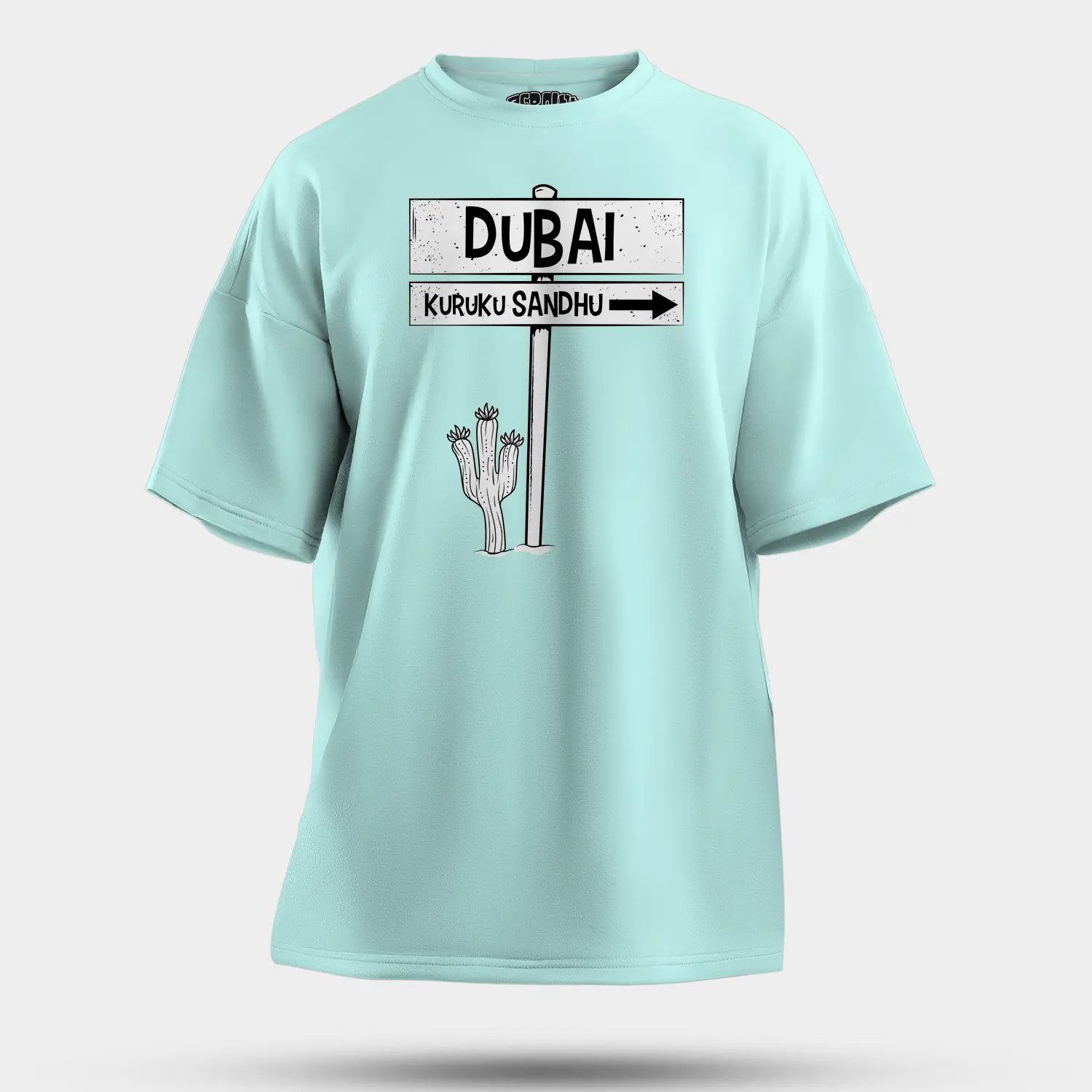 Dubai Kuruku Sandhu Men/Unisex Oversized T-Shirt in Mint Color