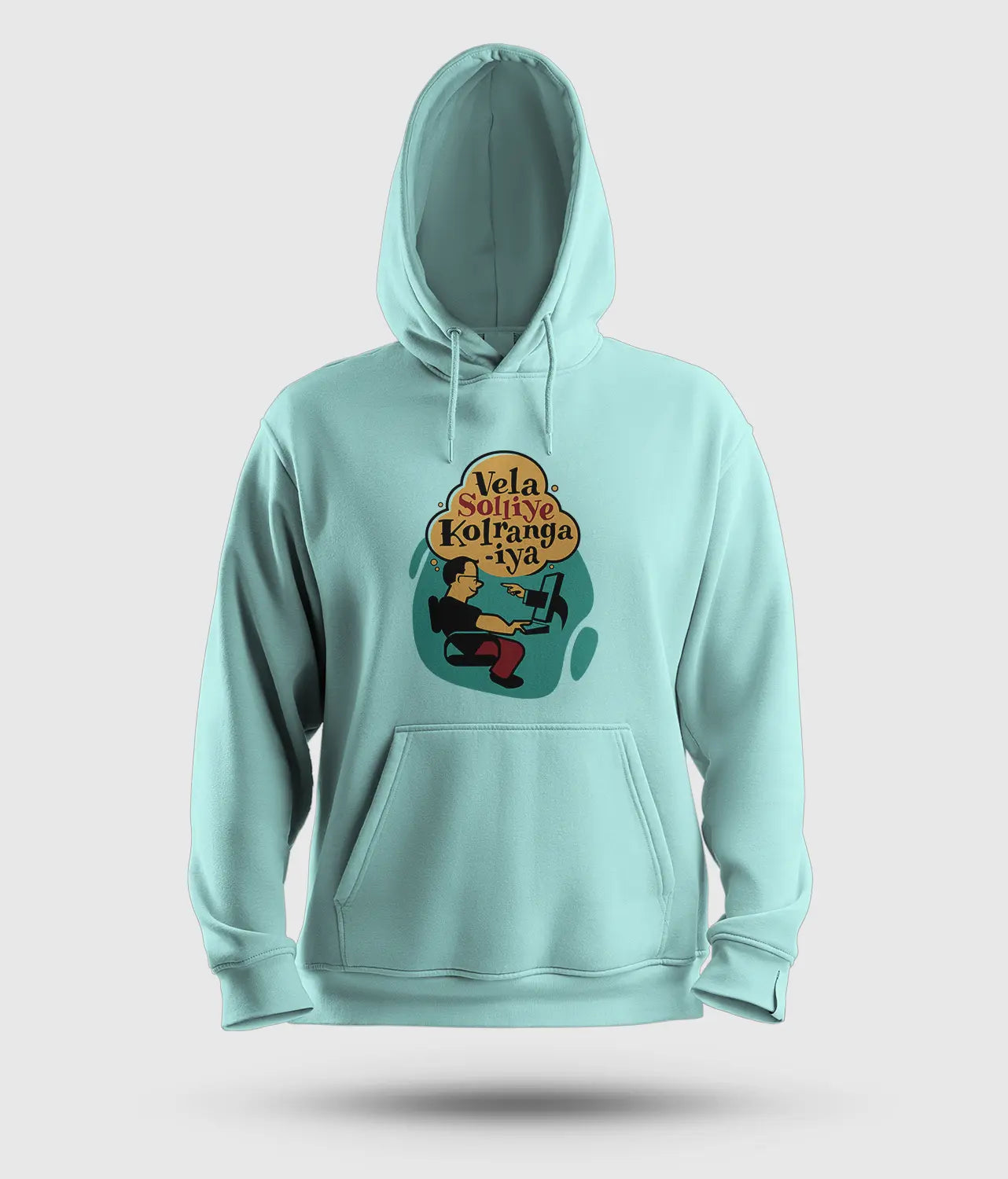 Vela Soliye Kolrangaiya Men/Unisex Hoodie in Mint Color