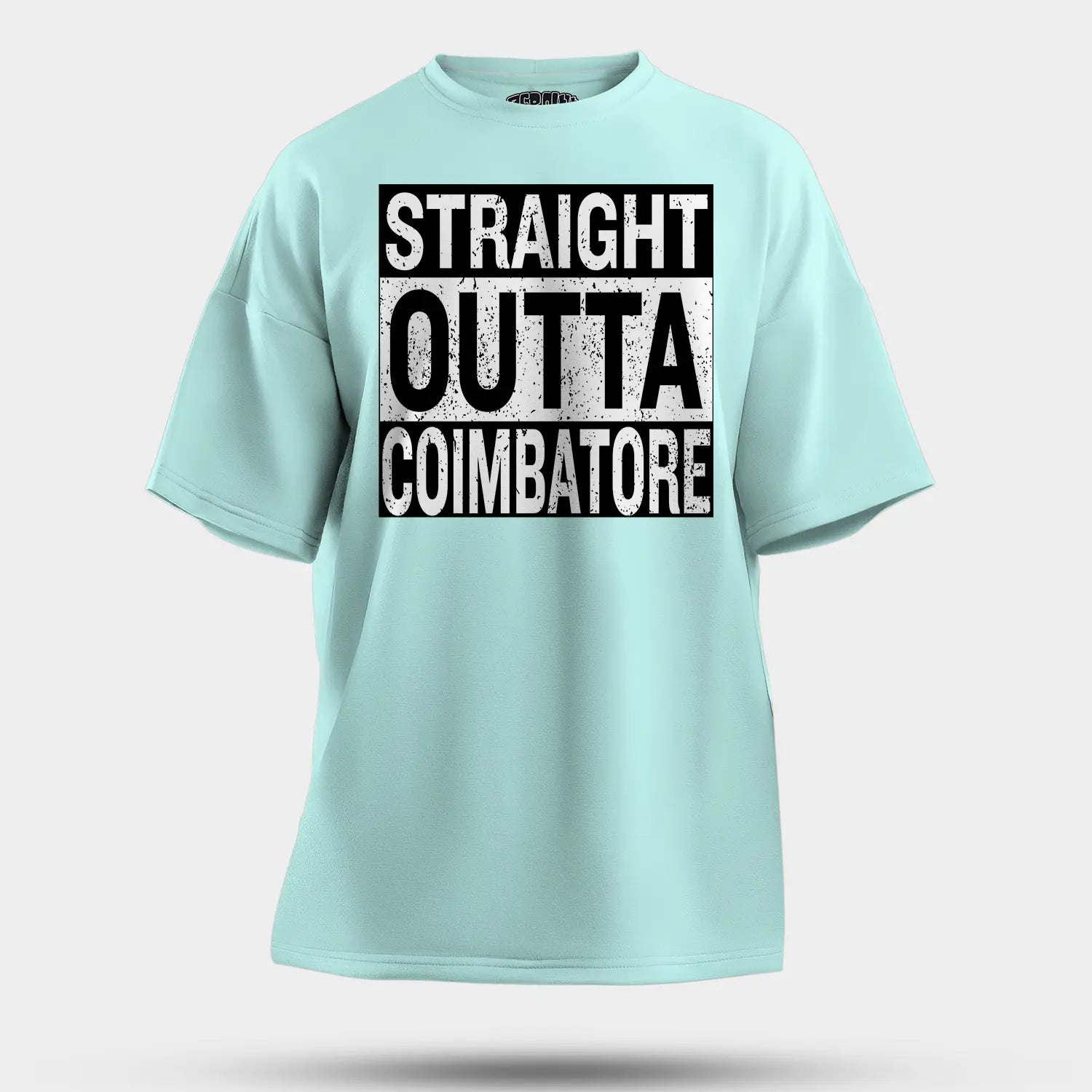 Straight Outta Coimbatore Men/Unisex Oversized T-Shirt in Mint Color
