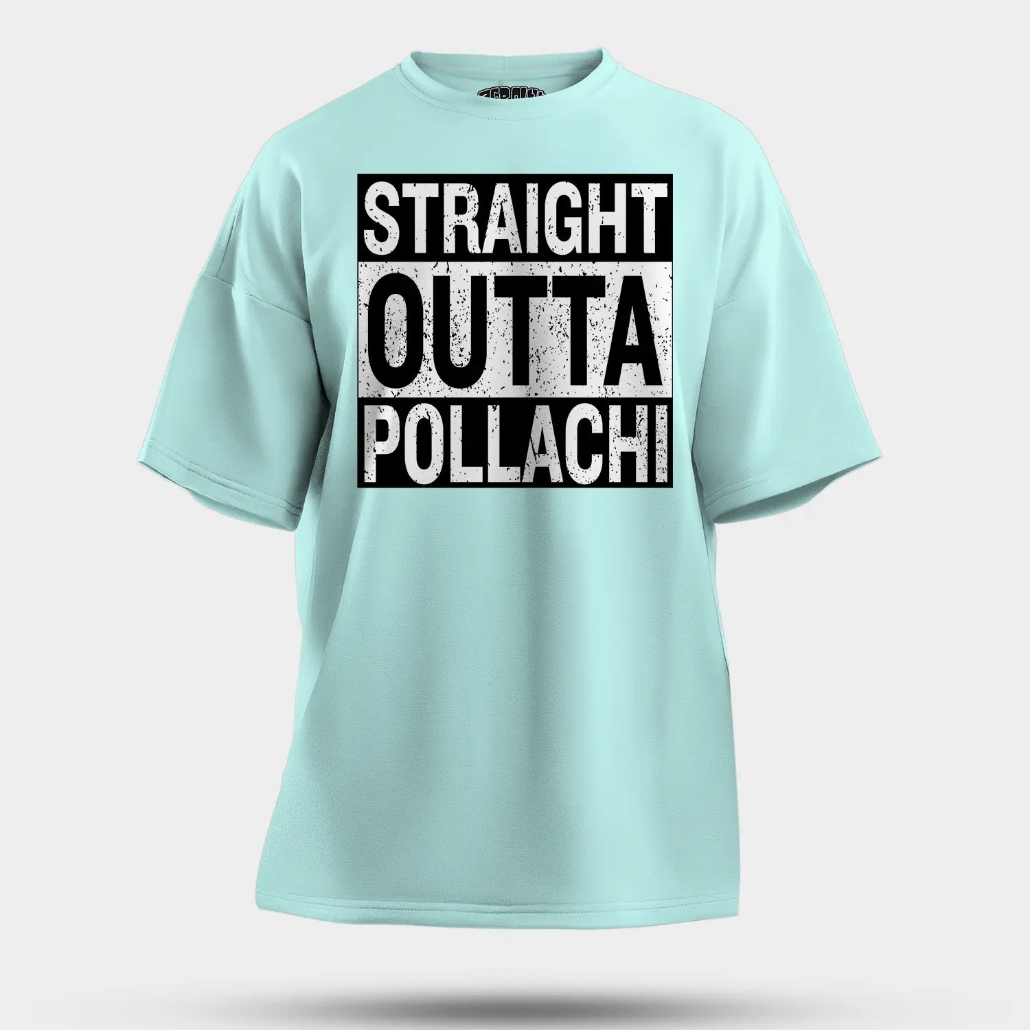 Straight Outta Pollachi Men/Unisex Oversized T-Shirt in Mint Color