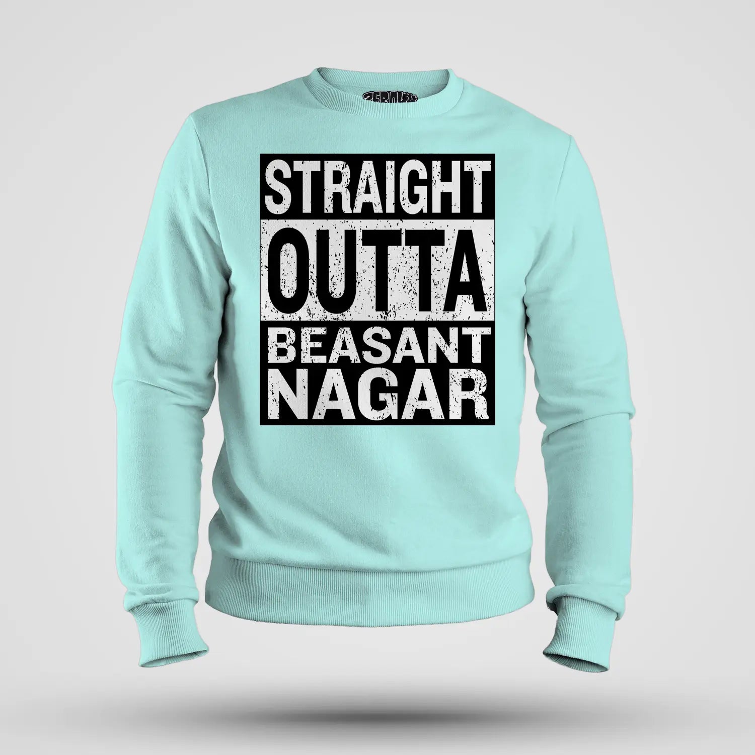 Straight Outta Beasant Nagar Men/Unisex Sweatshirt in Mint Color