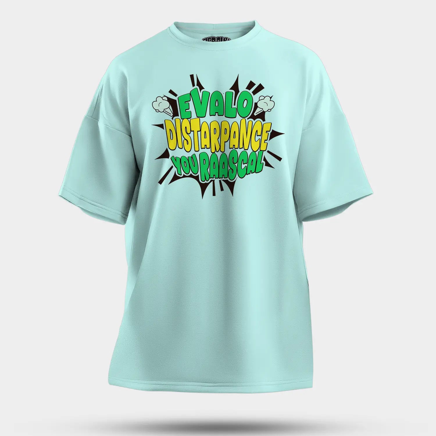 Evalo Distarpance You Raascal Men/Unisex Oversized T-Shirt in Mint Color