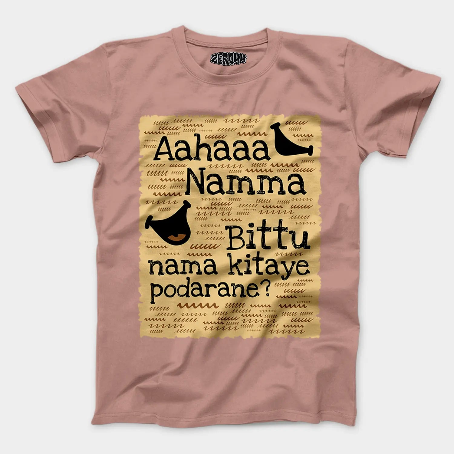 Aahaaa Namma Bittu Nama Kitaye Podarane Men/Unisex T-Shirt in Mushroom Color