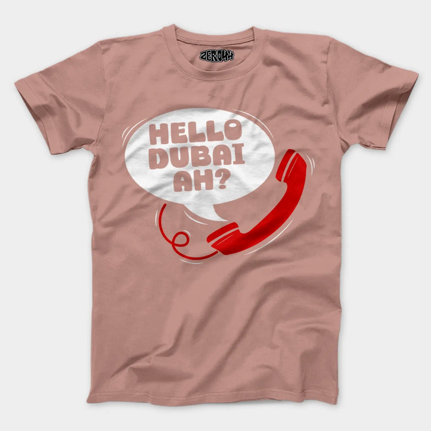 Hello Dubai Ah? Men/Unisex T-Shirt in Mushroom Color