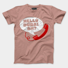 Hello Dubai Ah? Men/Unisex T-Shirt in Mushroom Color